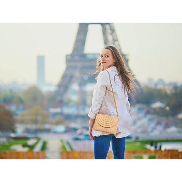 Straw Clutch Bag Woven Purse for Women Shoulder Bag Beach Casual Rattan